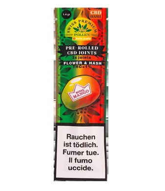 Mango Haze Pre-Rolls Vorgerollte CBD Joints mit CBD Hanf + Hasch - 2pc