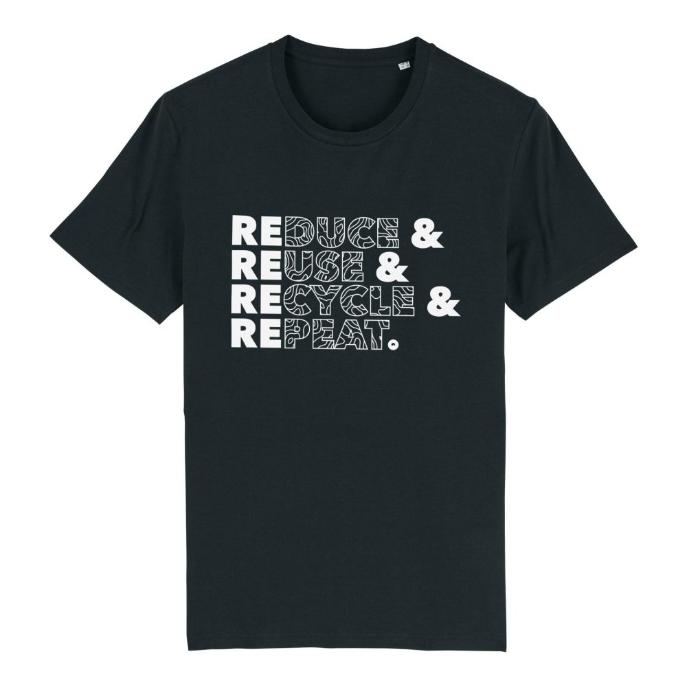 orsino RE-DUCE, RE-USE, RE-CYCLE, RE-PEAT Bio Shirt - schwarz