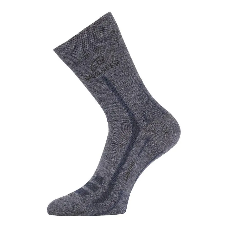 Lasting WLS Merino Sommer Wandersocken Unisex - steingrau