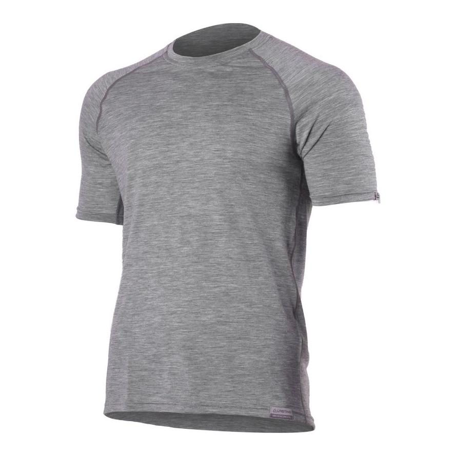 Lasting QUIDO Merinowolle Herren T-Shirt, 160gr - steingrau