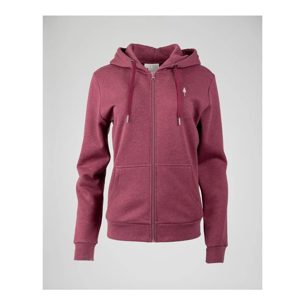 NIKIN TreeHoodie Zip (Women) - Bordeaux Mel