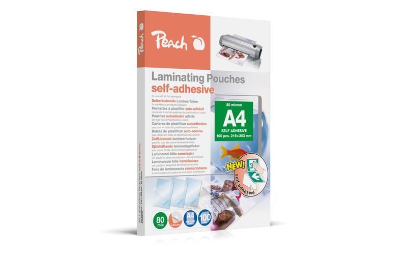 Peach Laminierfolien A4, 80 mic, selbstklebend, S-PP080-17, 100 Stk.