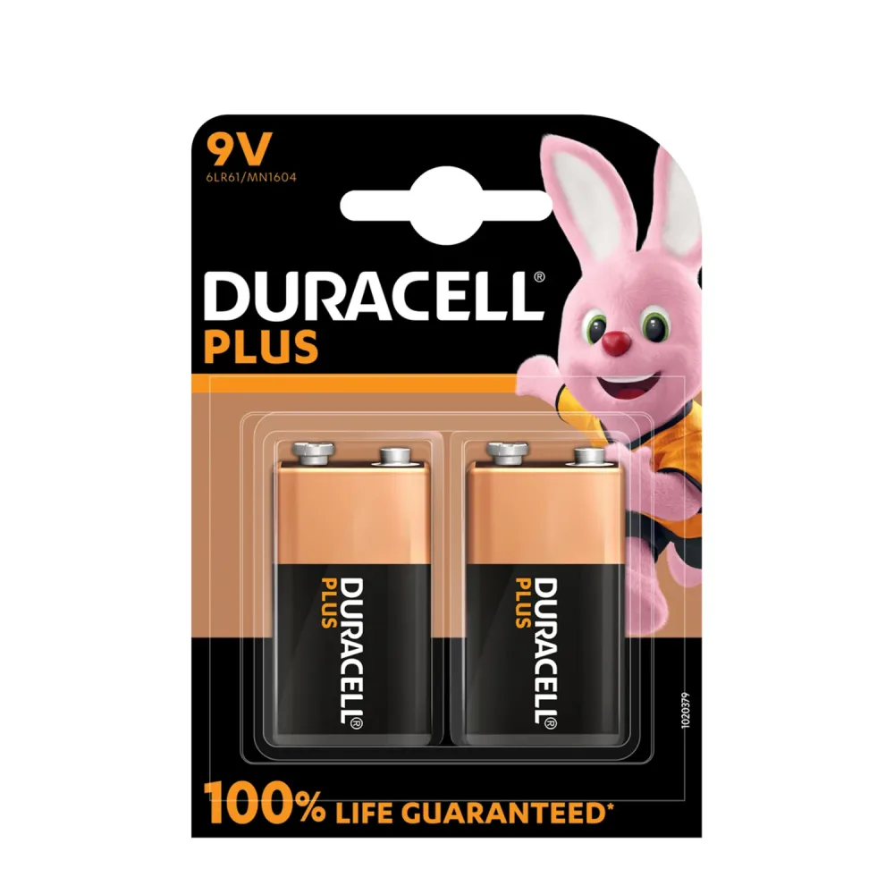 DURACELL Plus Power Batterien 9V / 6LF22 / MN1604 2 Stk.