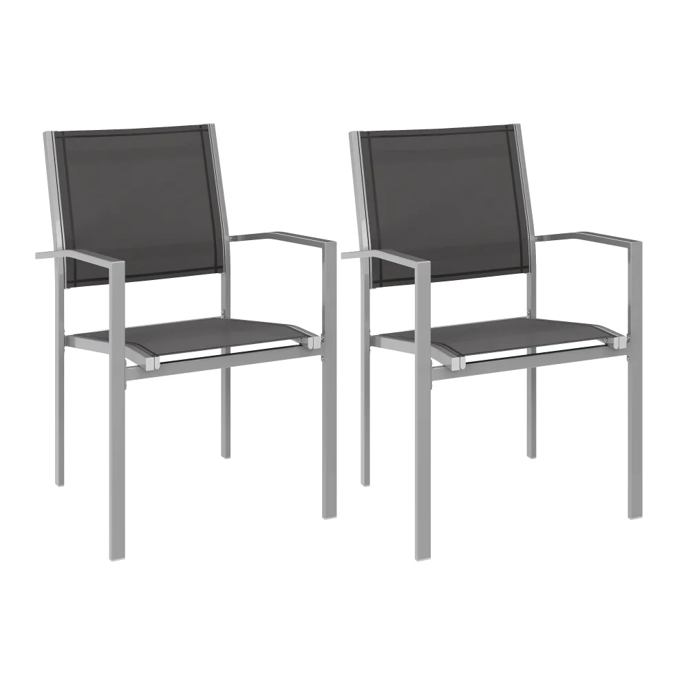 Gartenstuhl ZIA 2er Set anthrazit