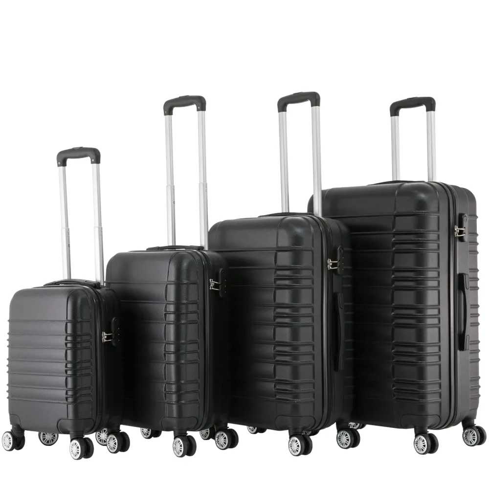Reisekoffer Hartschalenkoffer AVA 4er Set schwarz