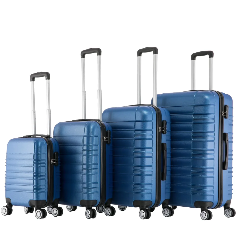 Reisekoffer Hartschalenkoffer AVA 4er Set blau