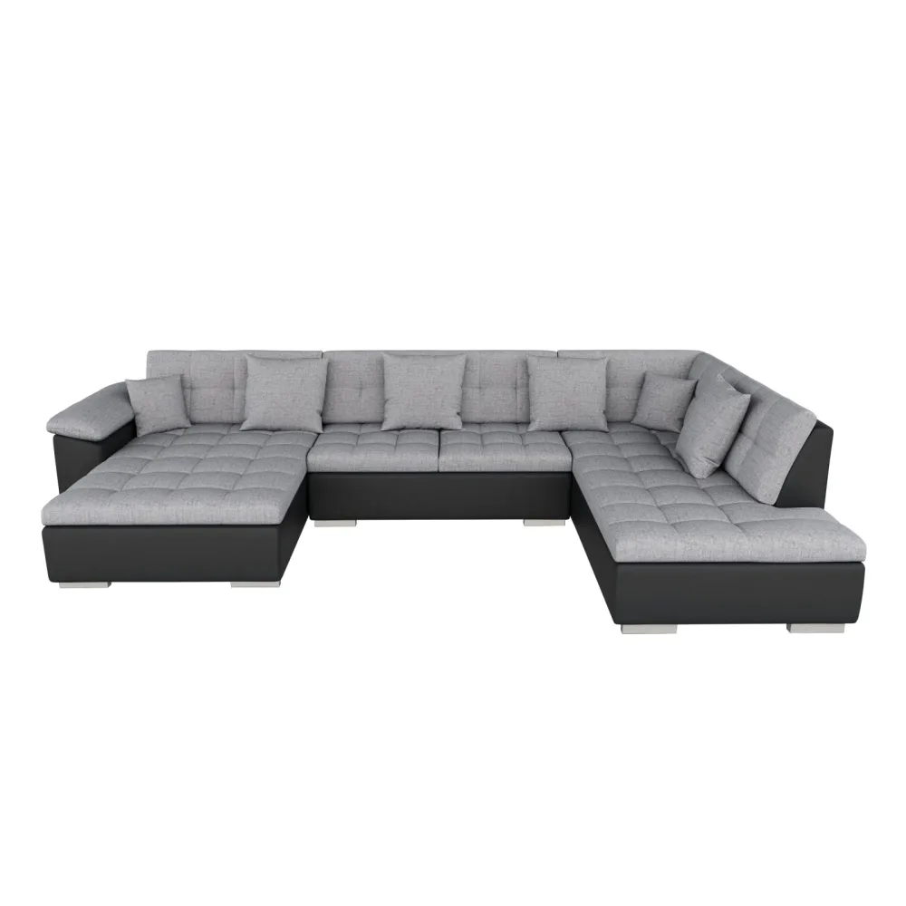Ecksofa ARIA links grau/schwarz