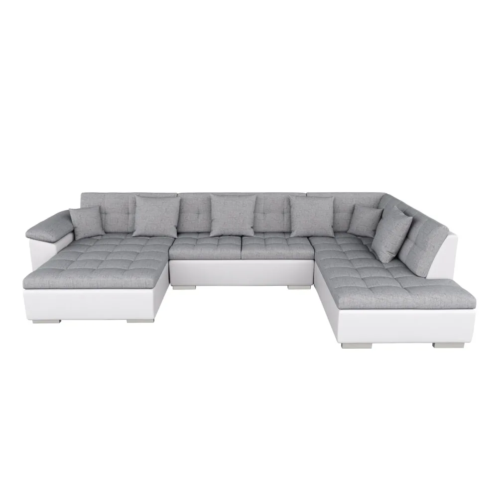 Ecksofa ARIA links grau/weiss