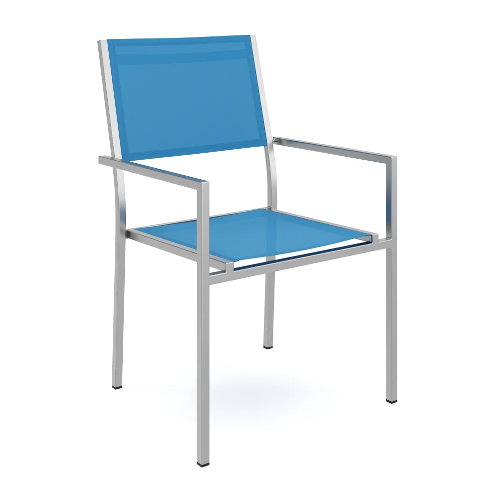 Gartenstuhl ELA Edelstahl blau