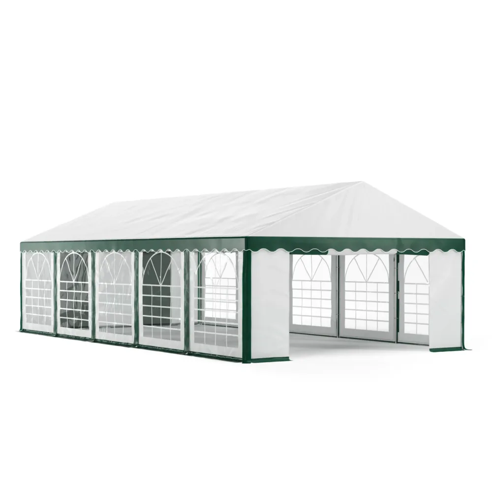 Profi PVC Partyzelt 5 x 10 m grün/weiss