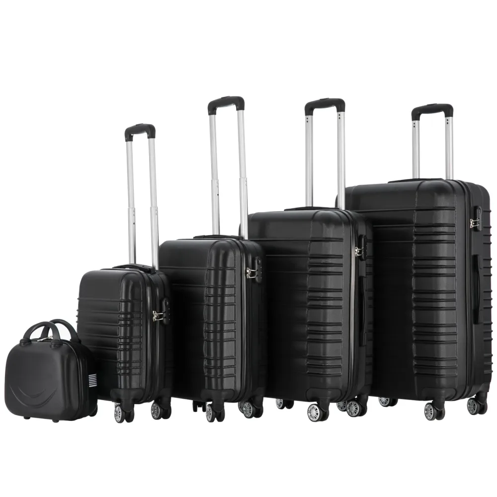 Reisekoffer Hartschalenkoffer AVA 5er Set schwarz