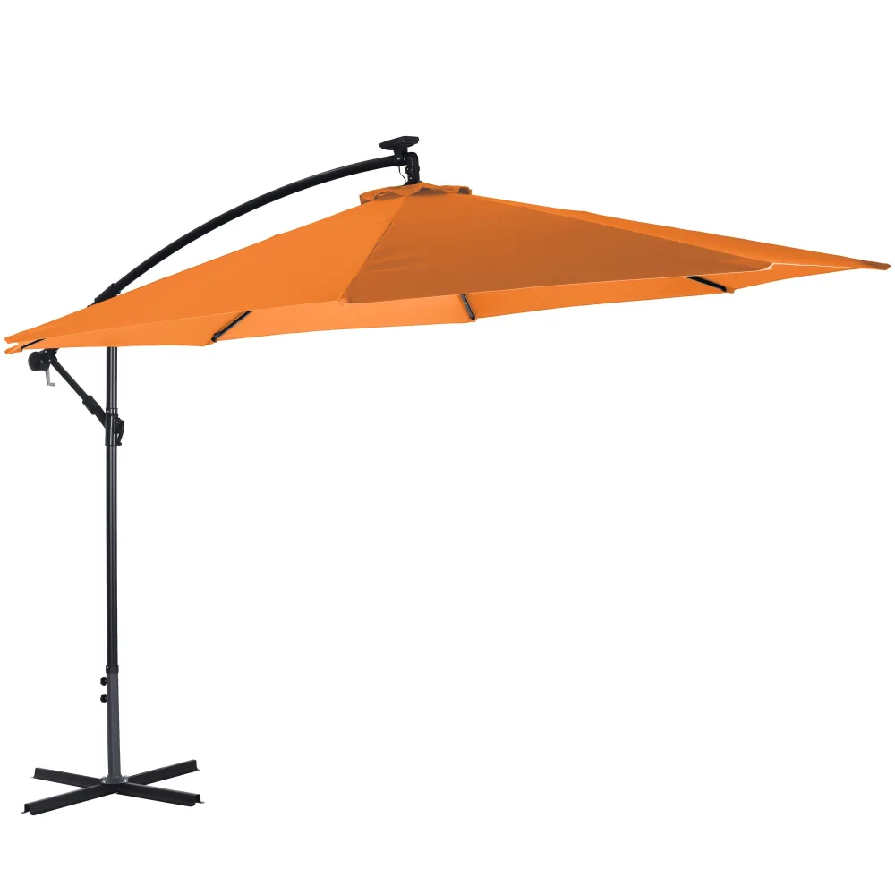 Sonnenschirm Ampelschirm BAY mit LED 350 cm orange