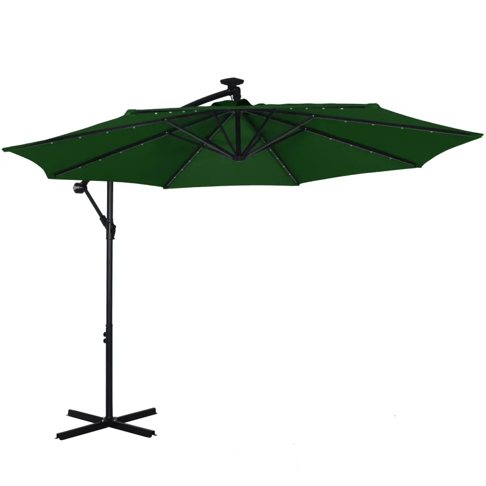 Sonnenschirm Ampelschirm BAY mit LED 300 cm grün
