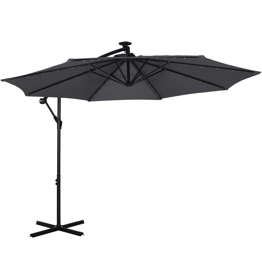 Sonnenschirm Ampelschirm BAY mit LED 300 cm anthrazit