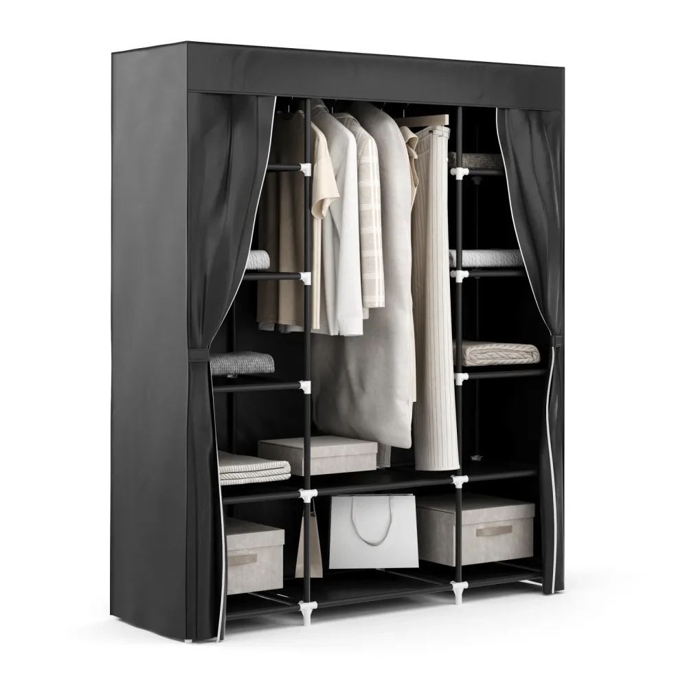 Faltschrank 150 x 45 x 180 cm schwarz