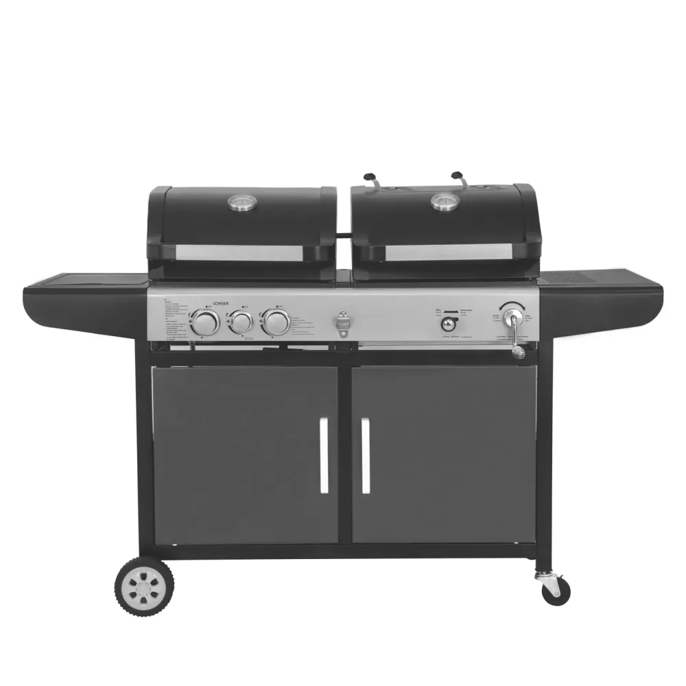 Kombigrill Gas und Holzkohle BBQ