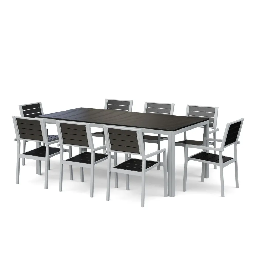 Gartenmöbel Set KAVO 8 Stühle anthrazit
