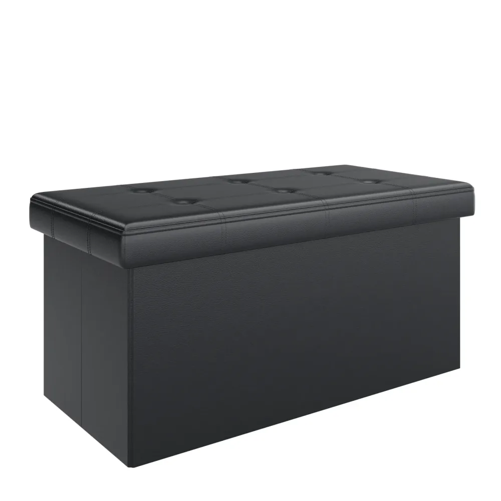 Sitzbank Leder JORIS 76 cm schwarz