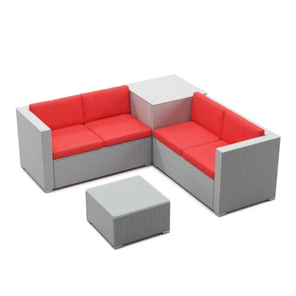 Kissen für Rattanlounge SAN MARINO rot
