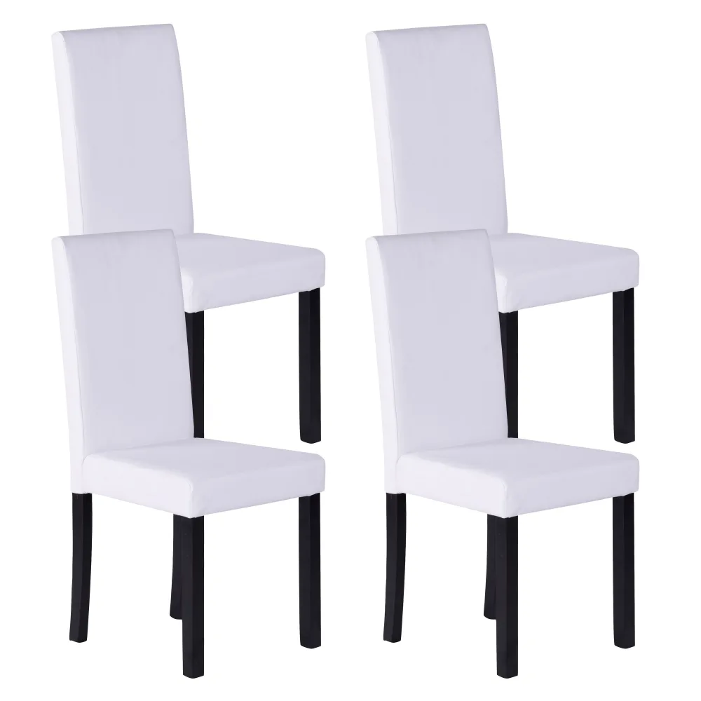 Esszimmerstuhl Leder NICK 4er Set weiss