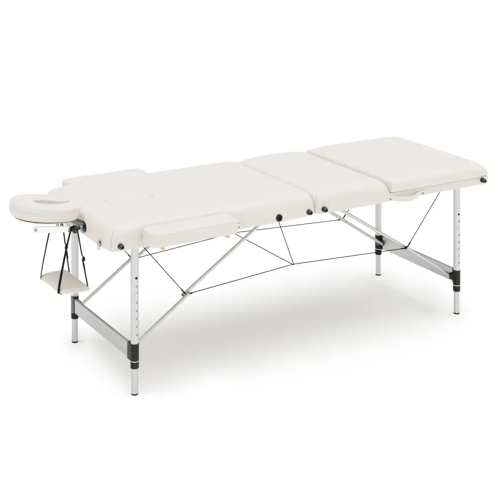 Massageliege 3-Zonen Alu weiss