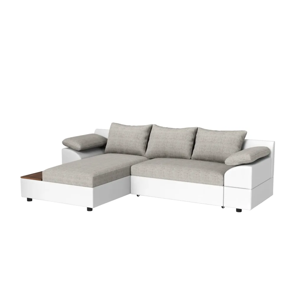 Ecksofa mit Schlaffunktion NALA links weiss