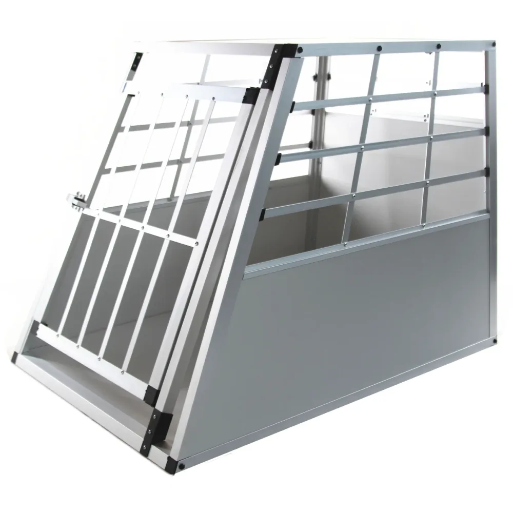 Hundebox Alu M grau