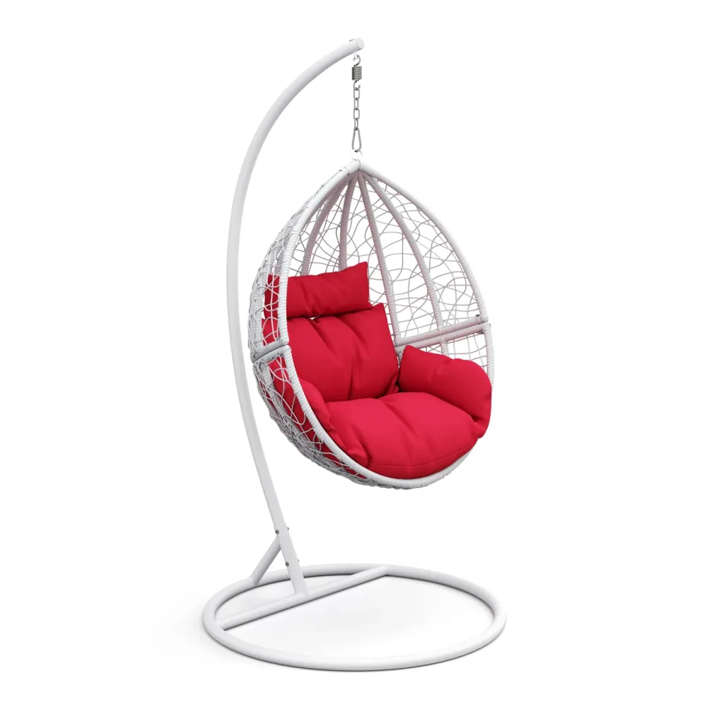 Hängesessel mit Gestell PANAMA weiss/rot