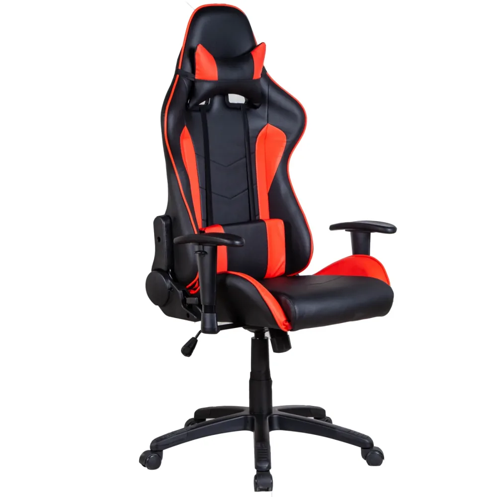 Gamingstuhl Bürostuhl Leder LIMITLESS schwarz/rot