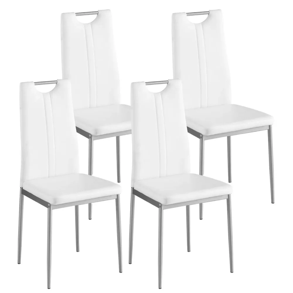Esszimmerstuhl Leder IVO 4er Set weiss