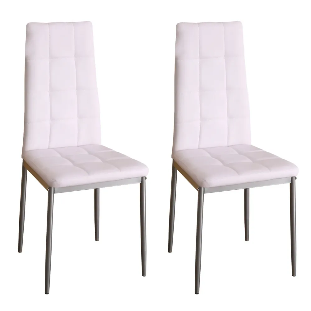 Esszimmerstuhl Leder MARC 2er Set weiss