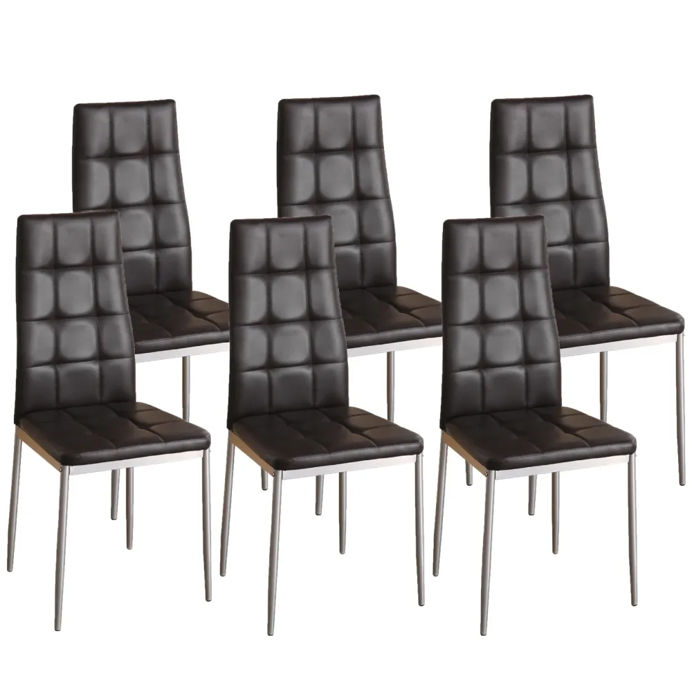 Esszimmerstuhl Leder MARC 6er Set braun