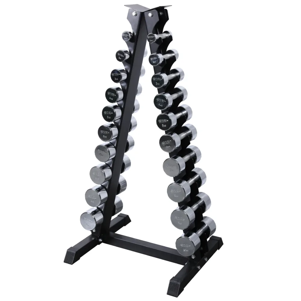 Kurzhanteln ROCK Chrom Komplettset 1-10 kg inkl. Ständer