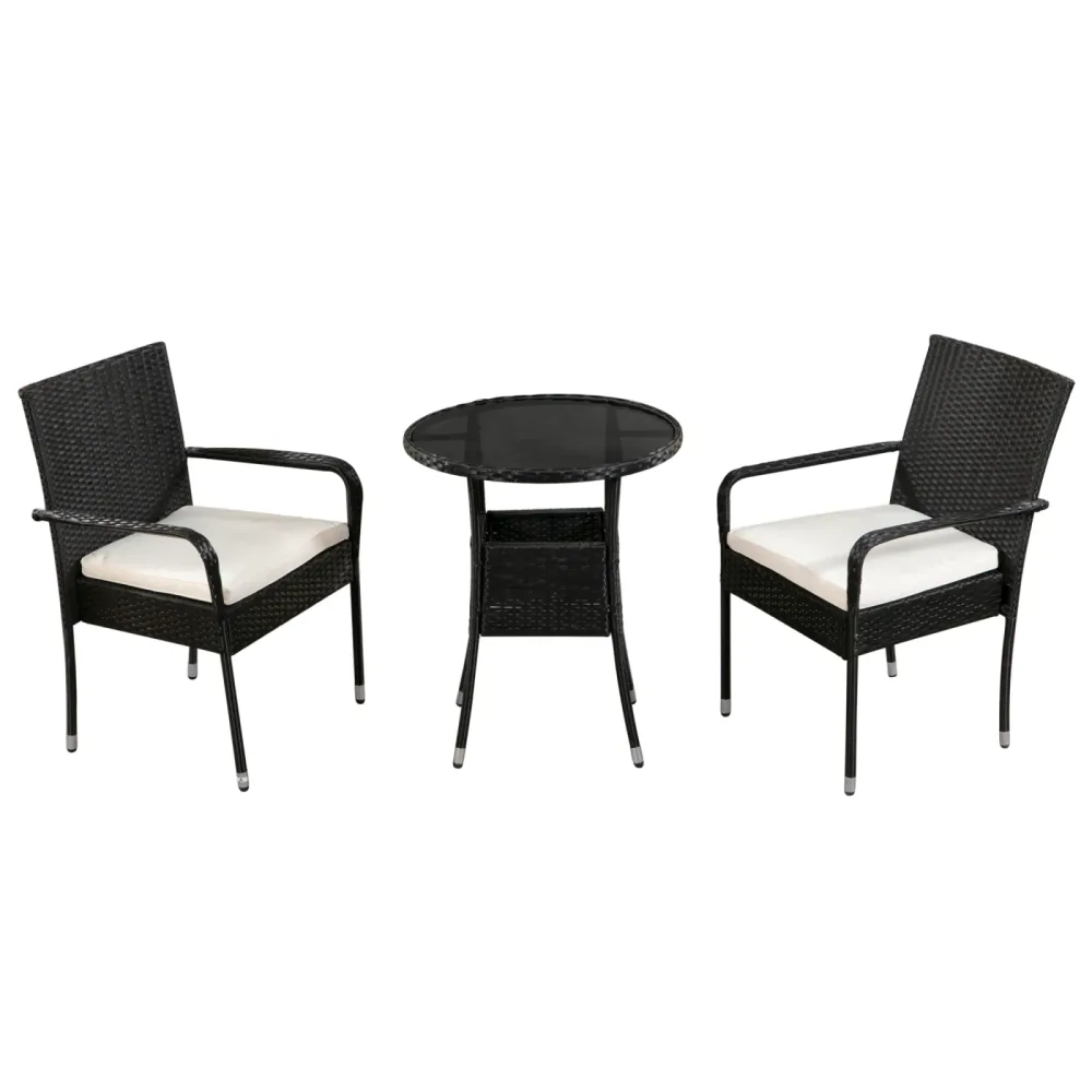 Gartenset Rattan FLORIDA schwarz