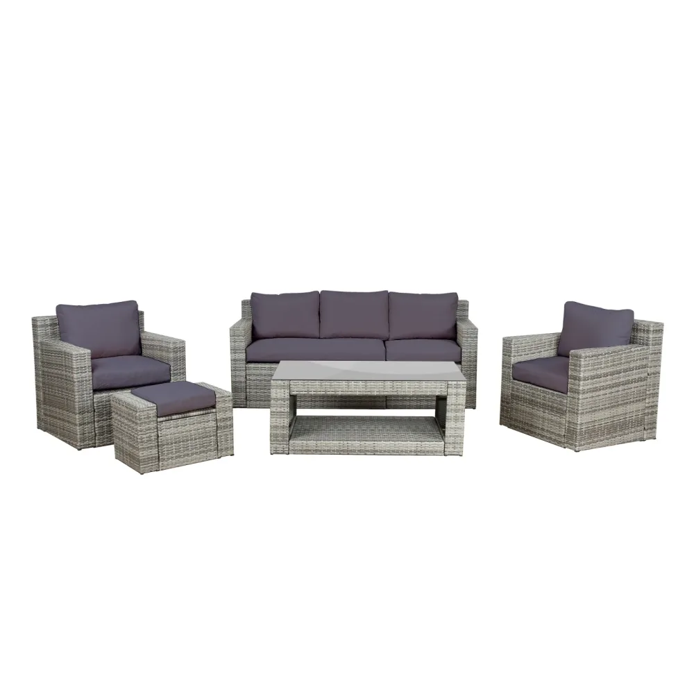 Kissenbezug Set für Rattanlounge MANILA 10-teilig anthrazit