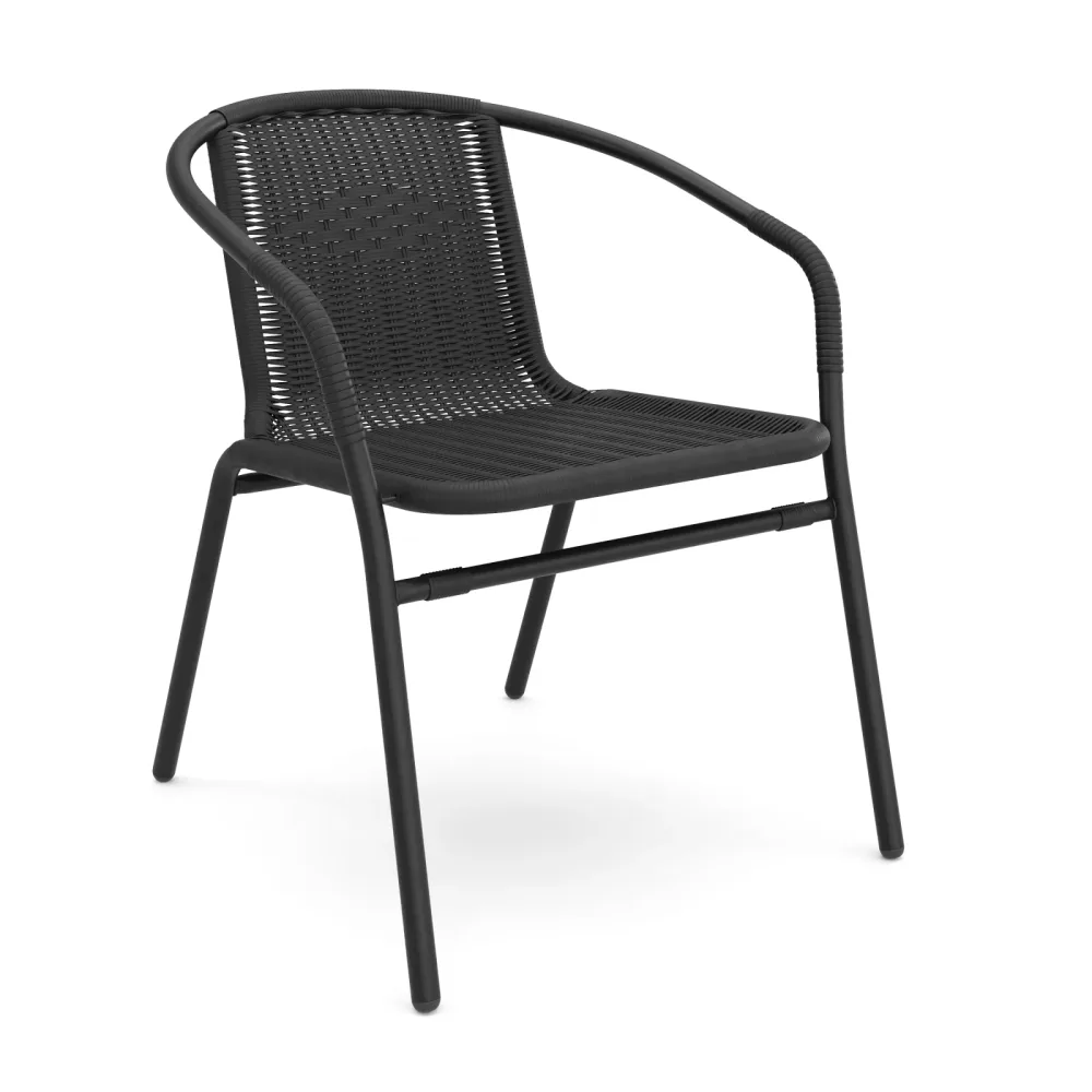Gartenstuhl NOA Rattan schwarz