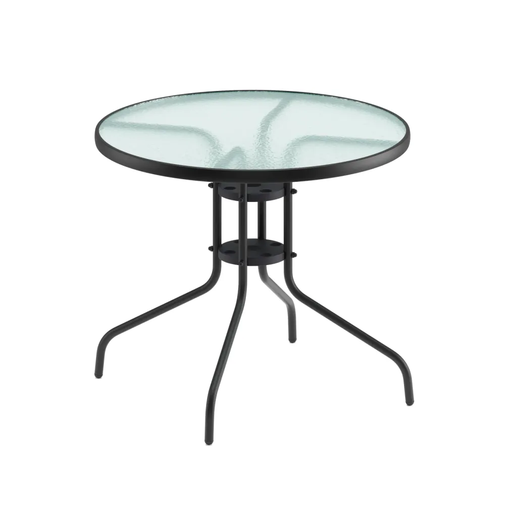Gartentisch rund 60 cm schwarz