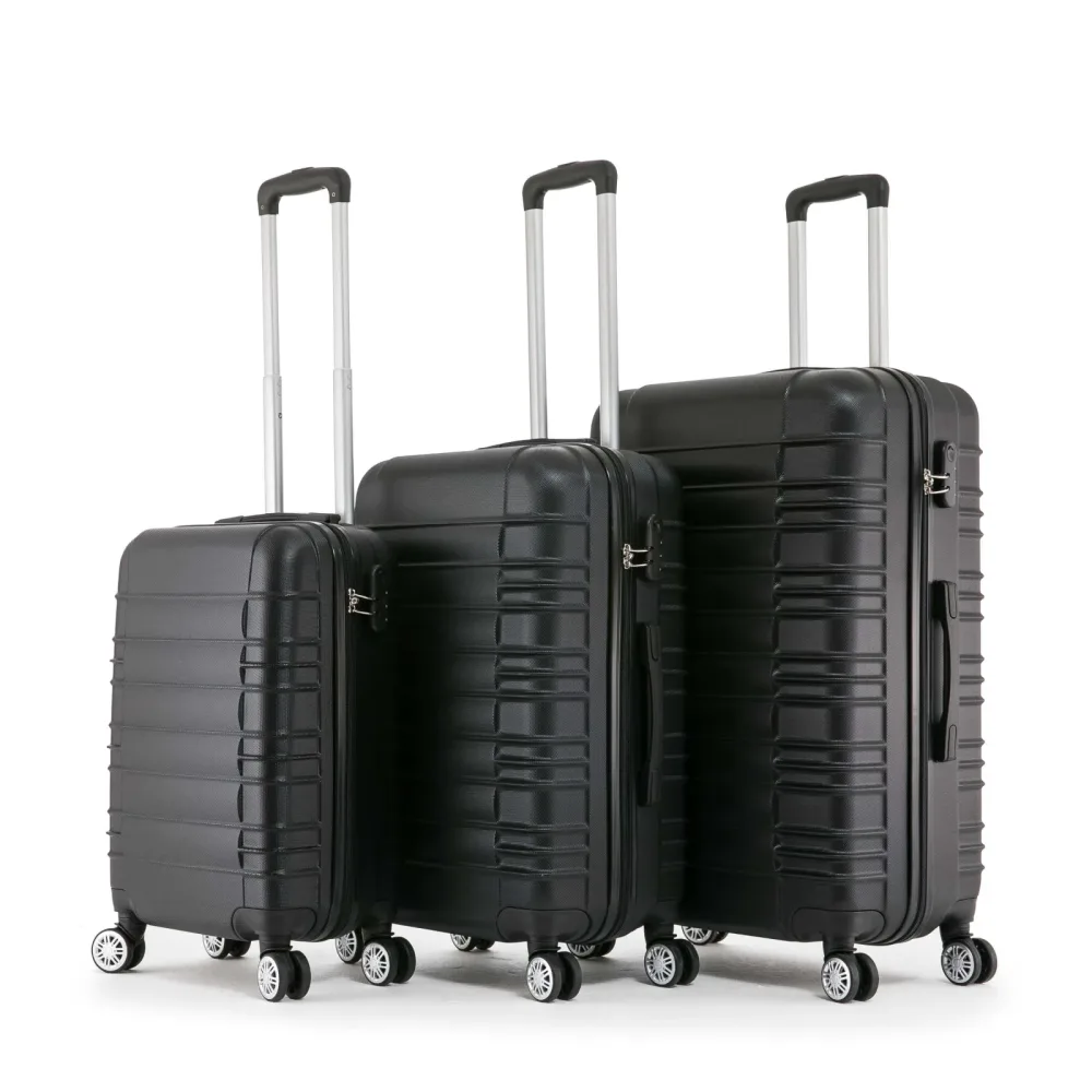 Reisekoffer Hartschalenkoffer AVA 3er Set schwarz