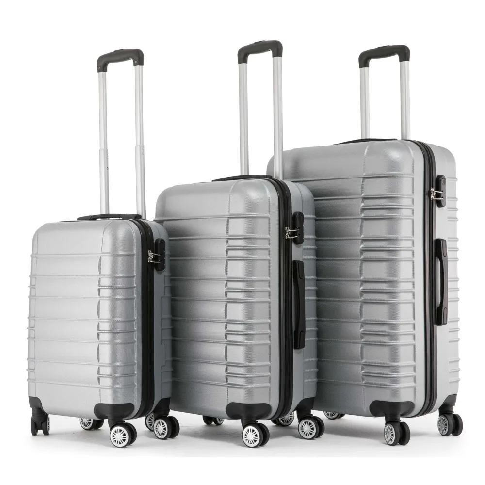 Reisekoffer Hartschalenkoffer AVA 3er Set silber