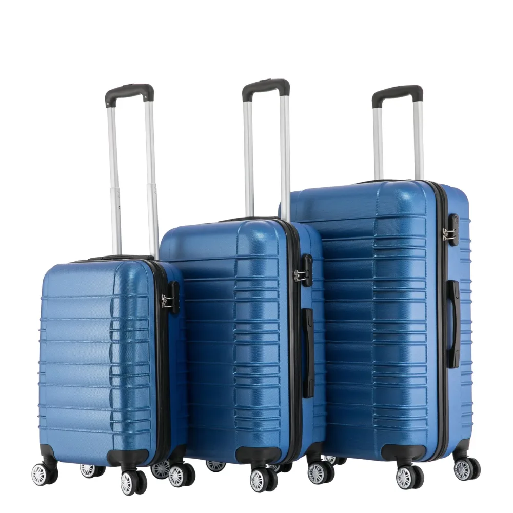 Reisekoffer Hartschalenkoffer AVA 3er Set blau