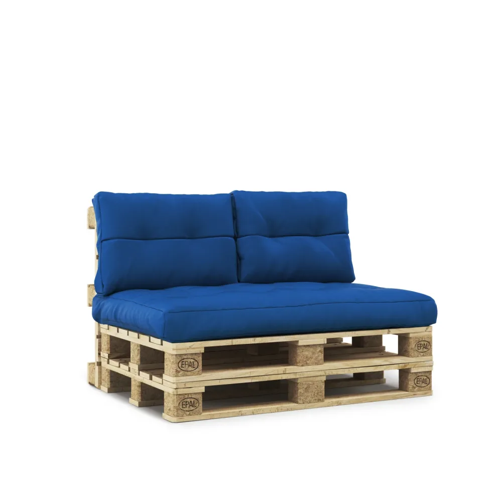 Palettenlounge MELIDE inkl. Kissen blau
