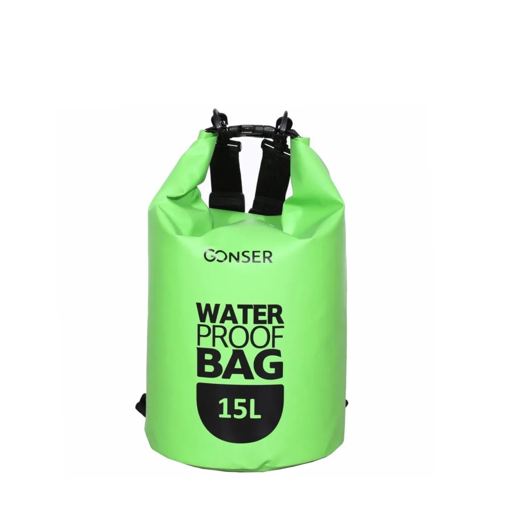 Dry Bag Tasche wasserdicht grün 15L