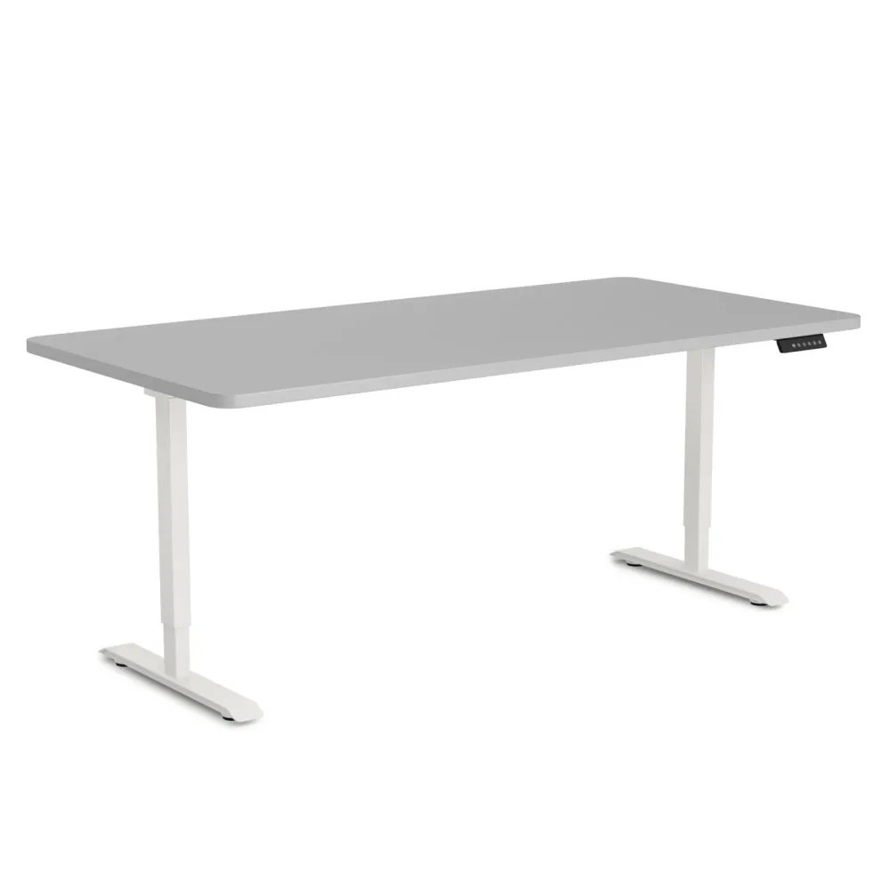 Stehpult elektrisch PREMIUM grau/weiss 160 x 80 cm