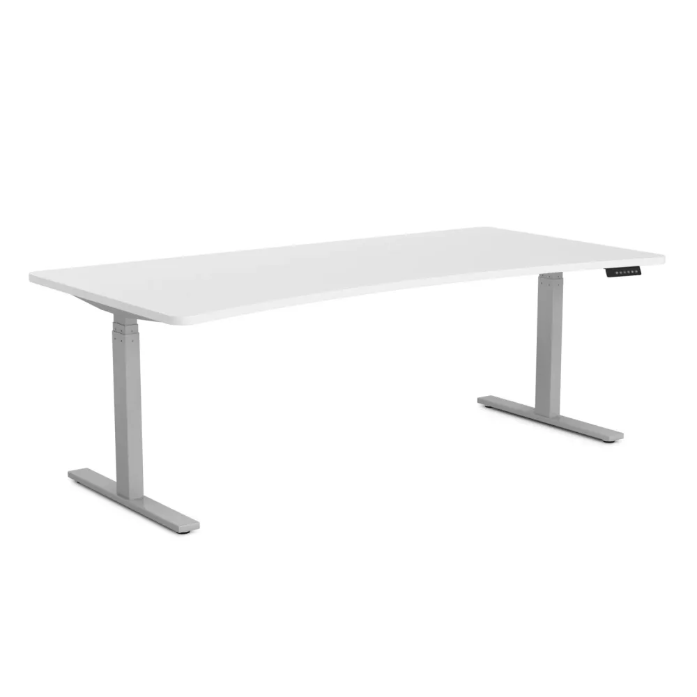 Stehpult elektrisch PREMIUM weiss/grau 200 x 92 cm