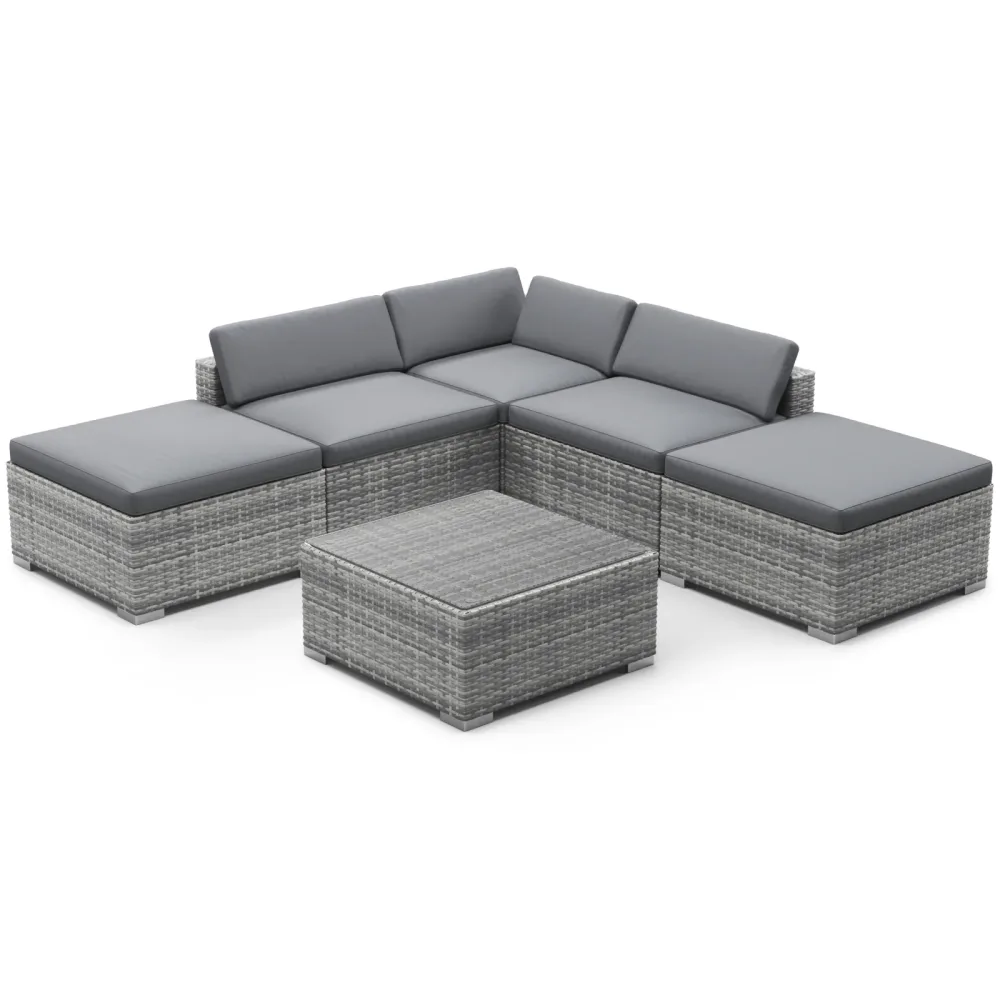 Rattanlounge TEXAS grau/anthrazit