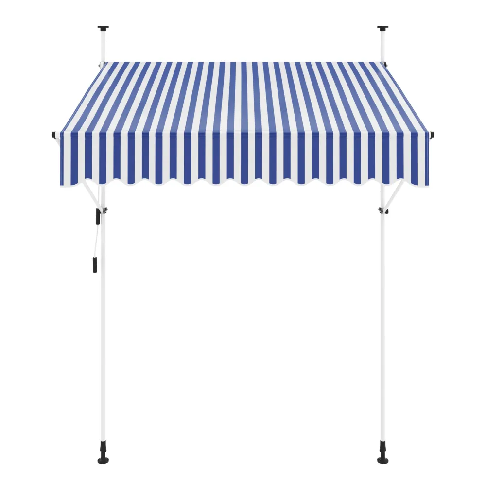 Balkonmarkise 200 x 120 cm blau/weiss