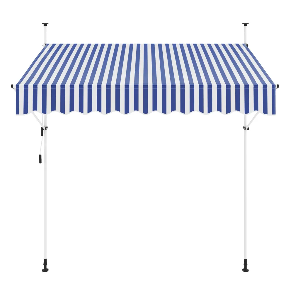 Balkonmarkise 250 x 120 cm blau/weiss