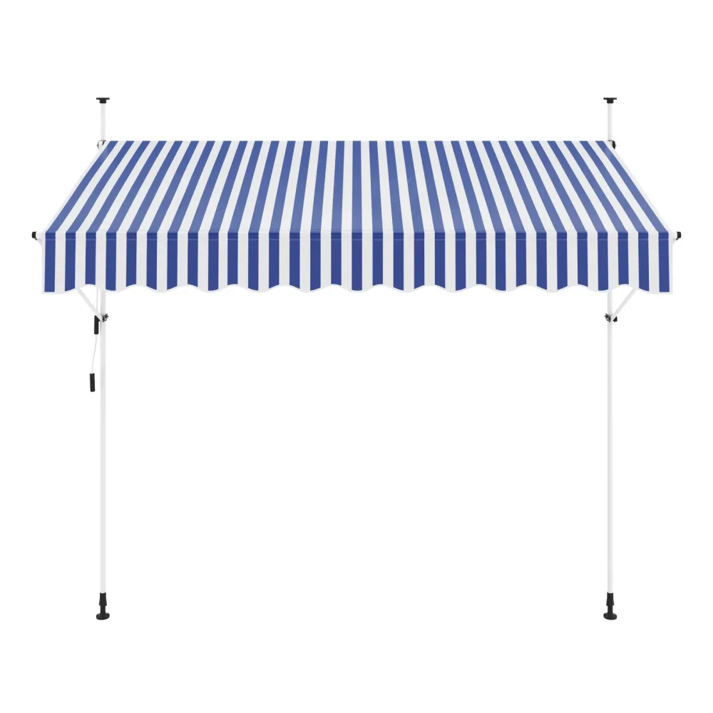 Balkonmarkise 300 x 120 cm blau/weiss