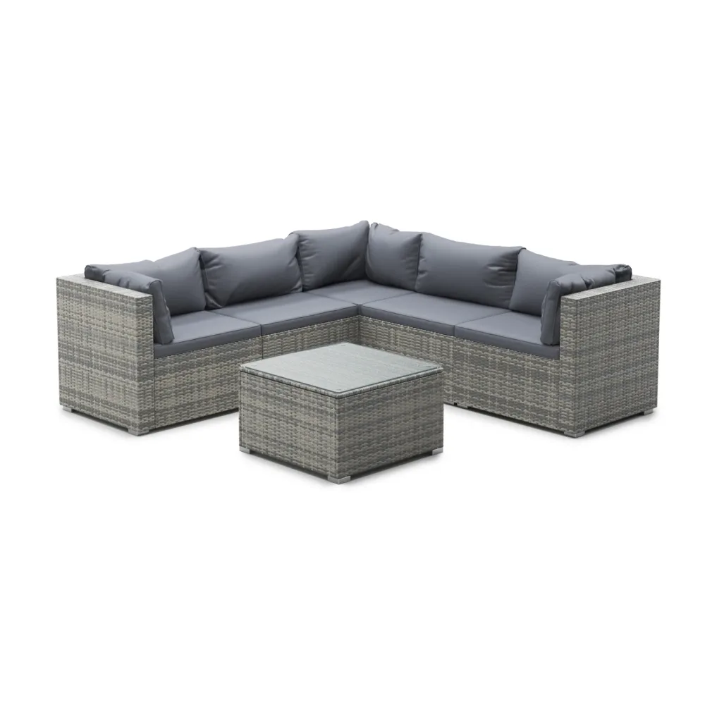 Rattanlounge CANBERRA grau/anthrazit