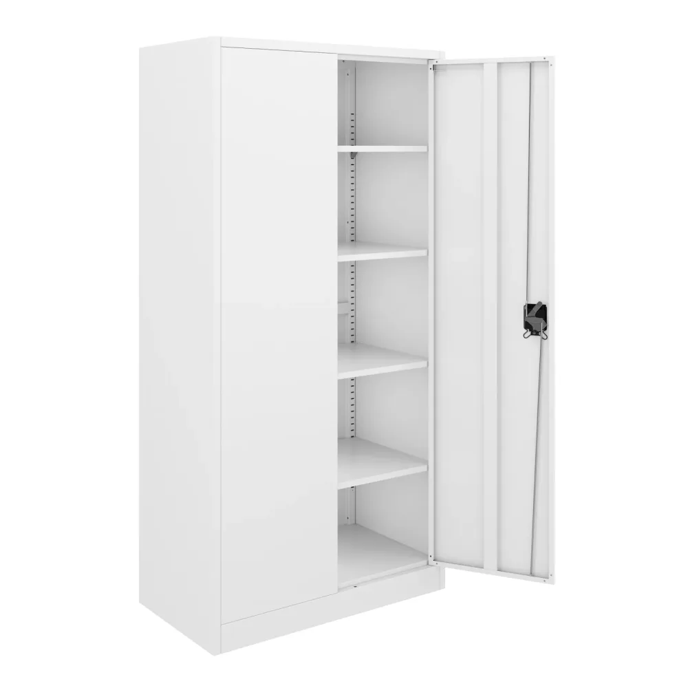Aktenschrank mit 5 Böden 90 x 180 cm weiss